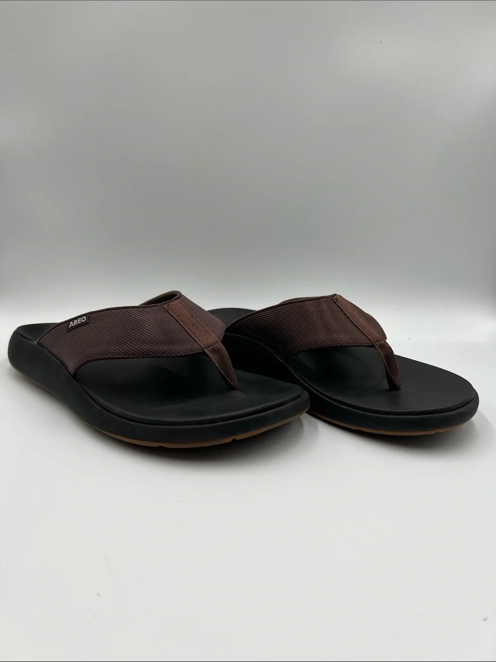 ABEO Alpha thong flipflop sandals shoe thong brown comfort footbed men 10